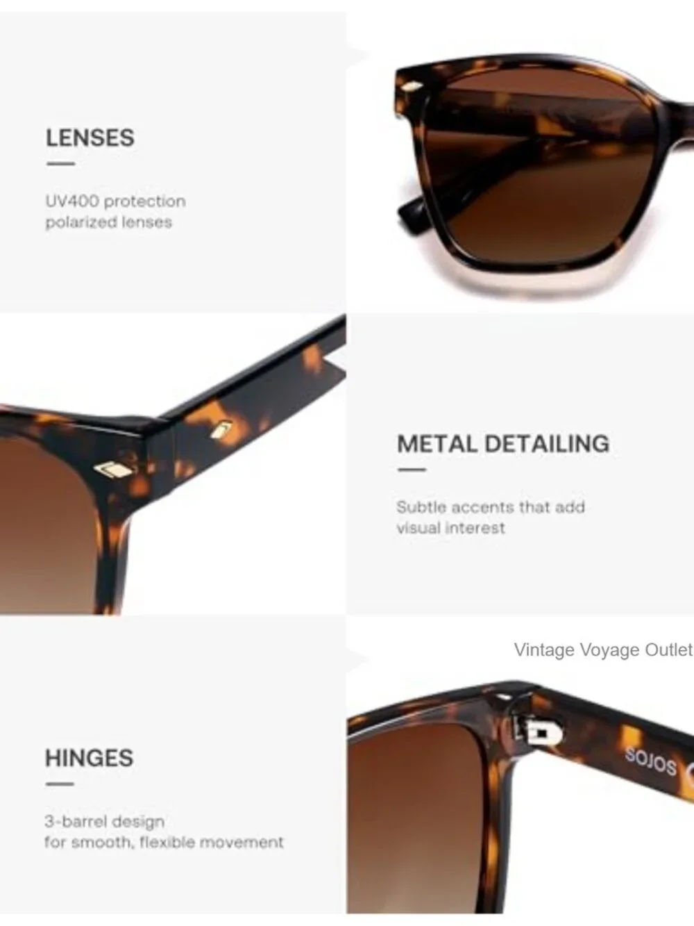 Oversized Square Polarized Sunglasses UV400 Protection